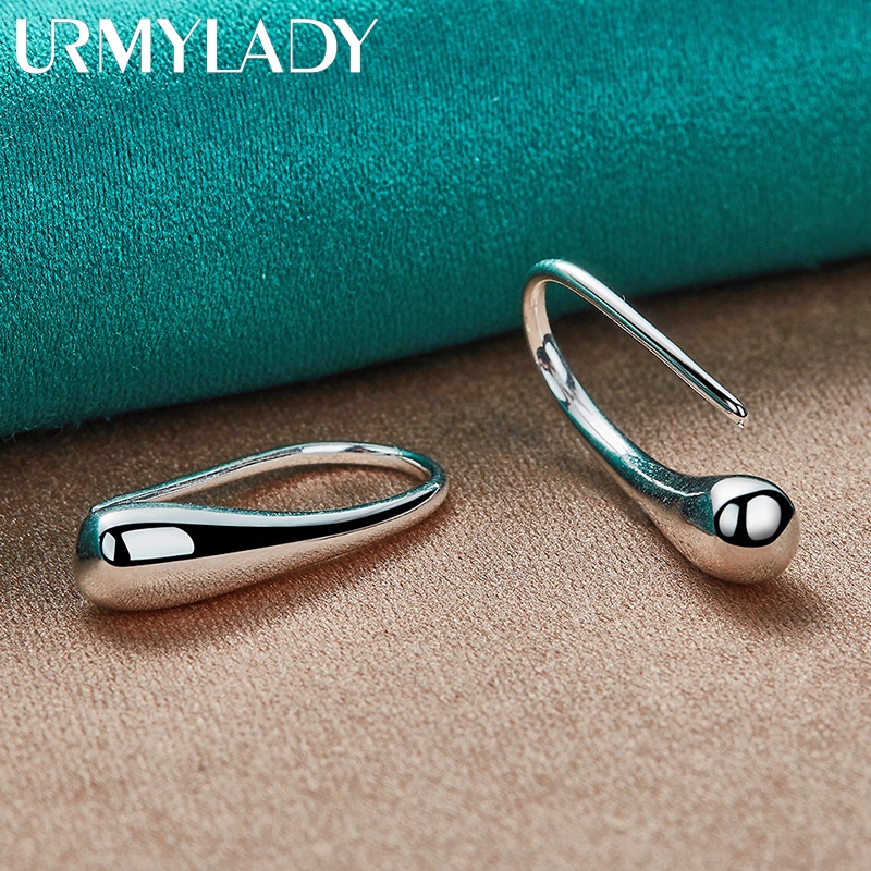 URMYLADY Bạc 925 Cưới Nữ Cổ Điển Cao Cấp Thả Vòng Tay Bông Tai Vòng Cổ Nhẫn Bộ Trang Sức Thời Trang
