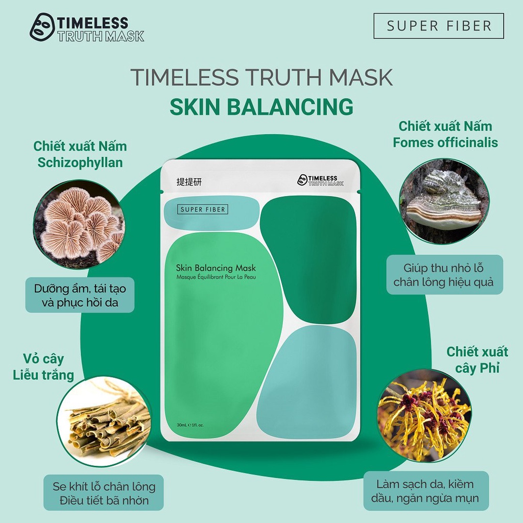 Ảnh Mặt nạ Lụa Peptide se khít lỗ chân lông Timeless Truth Mask (Hộp 5 tấm x 30ml) 2