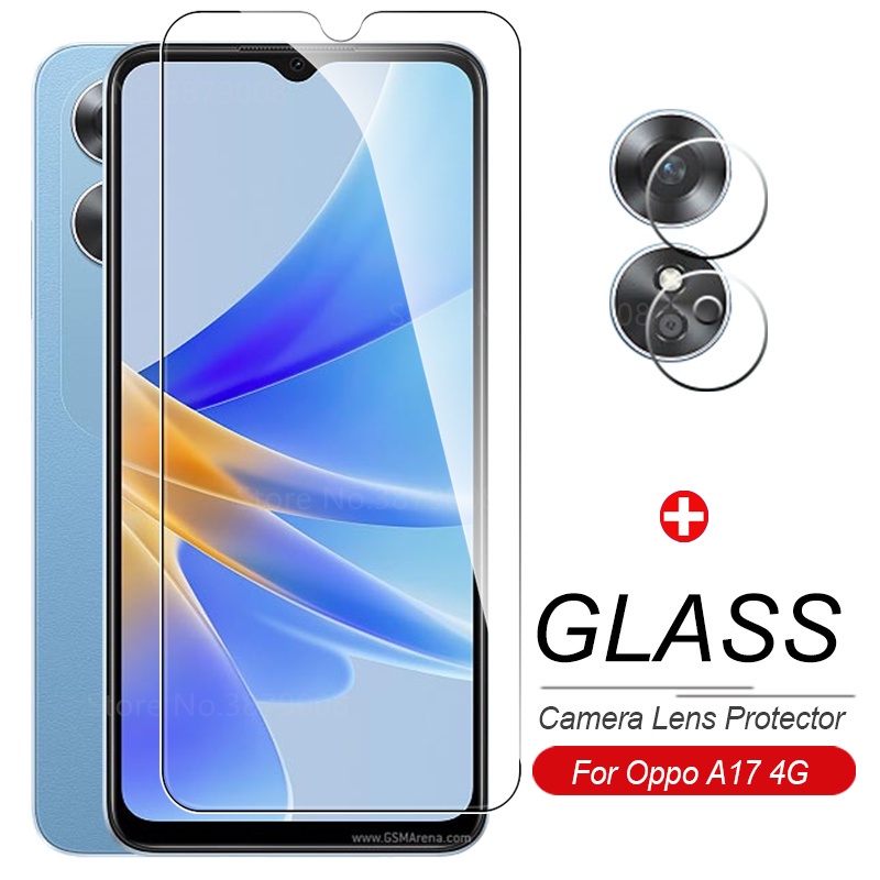 2in1 OPPO A17 A 17 4G A77s A16 A15 A57 9D Kính cường lực phủ sóng toàn diện cao cấp + Kính bảo vệ ống kính phim máy ảnh