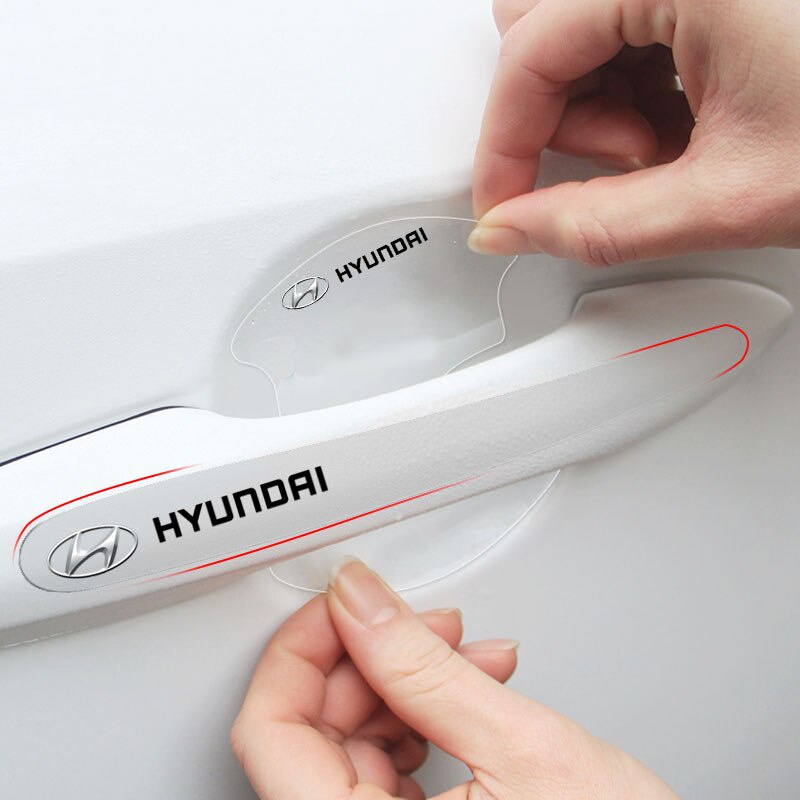 Bộ 8 Miếng Dán Tay Nắm Cửa Xe Hơi Hyundai i10 Kona Getz Accent Elantra Tucson I30 Santafe Creta ix35 I20 I40 H1 Matrix