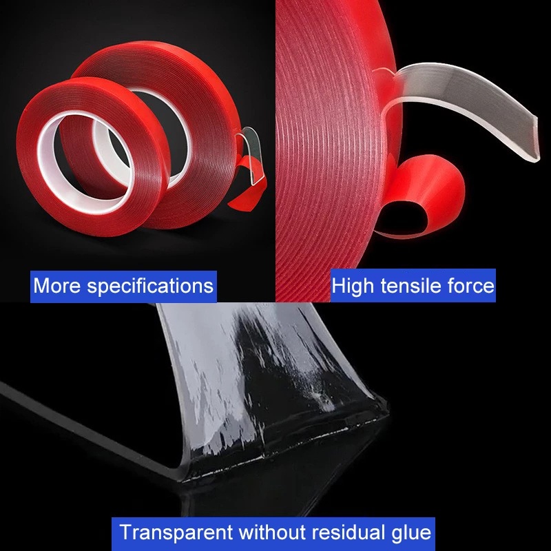 Băng Keo Hai Mặt Acrylic Trong Suốt Dài 3m Dùng Để Trang Trí Nhà