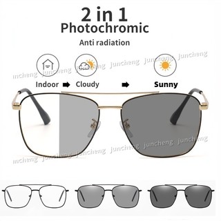 Kính chống bức xạ Photochromic Kính mắt dành cho nữ / nam Kính râm khung kim loại