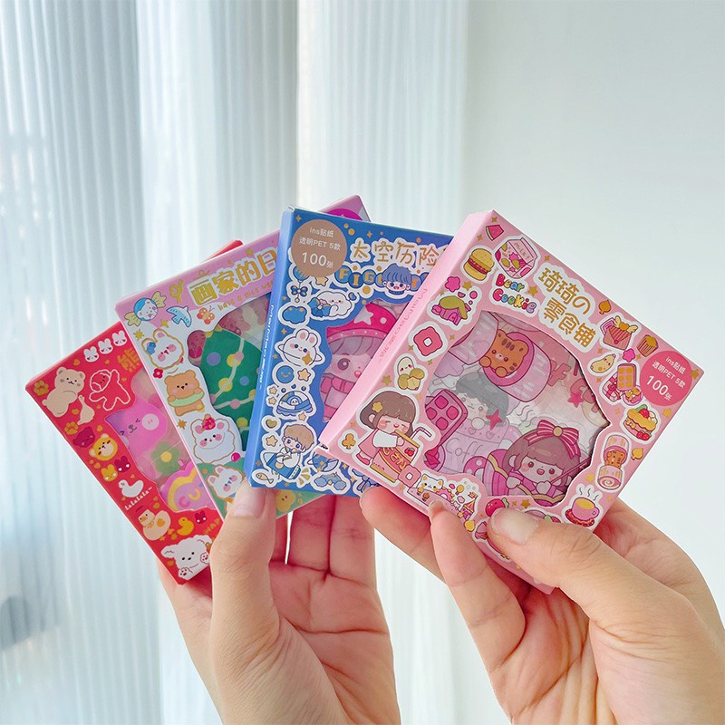 Hộp 100 tấm sticker cắt sẵn - shop Liam | Shopee Việt Nam
