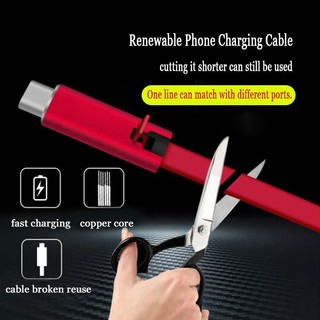 Dây Cáp Sạc USB Type-C Tái Sử Dụng Được Cho IOS Android