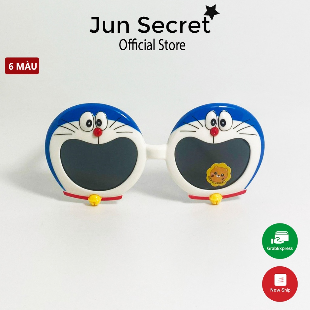Kính mát trẻ em Jun Secret gọng nhựa dẻo, kiểu kính hình doreamon nhiều màu đáng yêu dành cho bé từ 2 đến 7 tuôi JS80A72