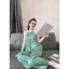 Đồ bộ ngủ nữ bộ mặc ngủ nữ đồ bộ ngủ 2 dây cổ yếm hở lưng quần dài vải Latin - CN013