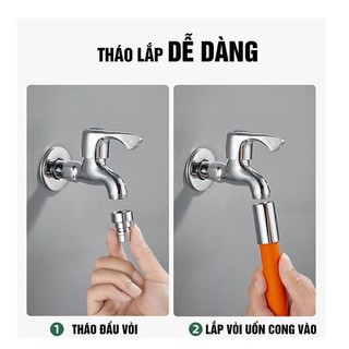 Ống Nối Dài Vòi Nước , Đầu Nối Dài Vòi Nước Linh Hoạt Có Thể Quay 720° Theo Mọi Hướng Dài 20/30/50cm