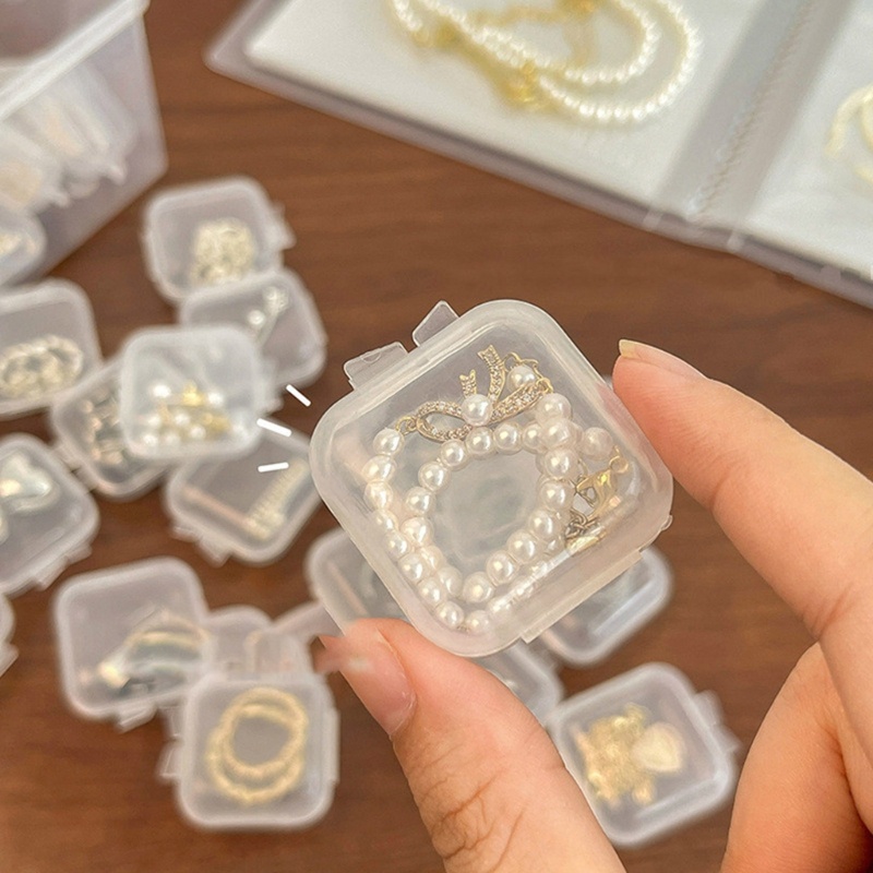 SA 10 Cái Bộ Hộp Đựng Nhựa Có Nắp Bản Lề Trong Suốt