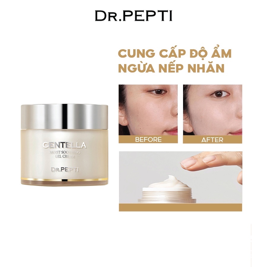 Kem dưỡng ẩm chiết xuất rau má Dr.Pepti Centella Moist Soothing Gel Cream 70ML - PHUONGANHOUSE