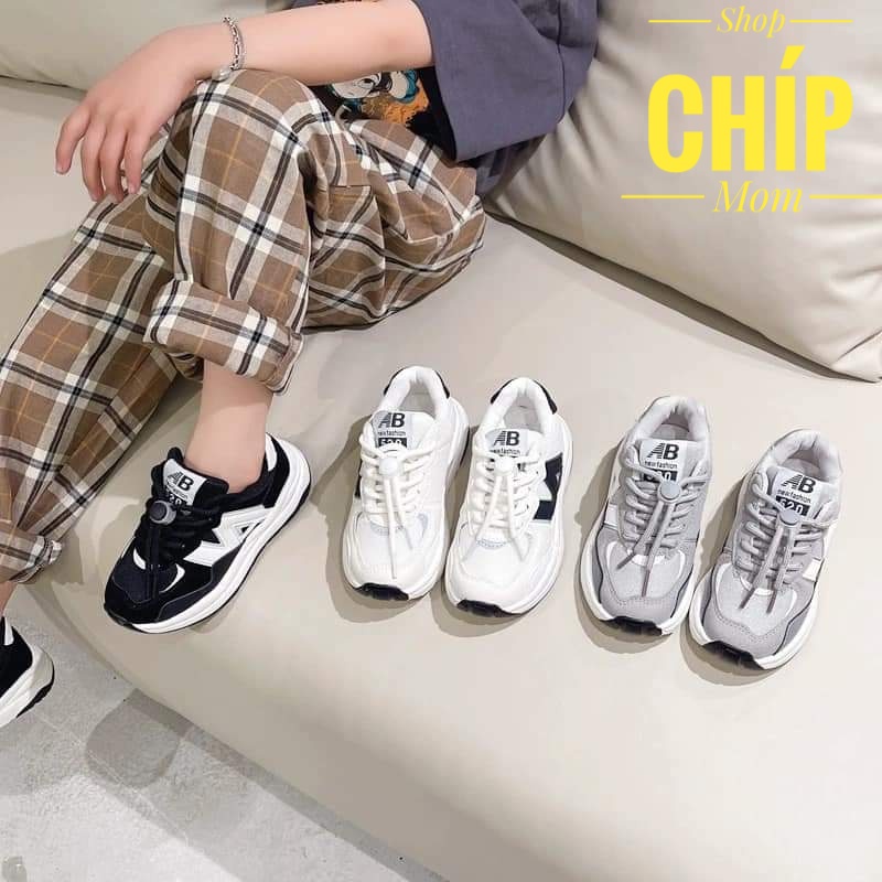 giày thể thao bé trai giày đi học đi chơi bé gái chữ N siêu nhẹ cho bé thoải mái vận động QCCC TT628 ( có ảnh thật )