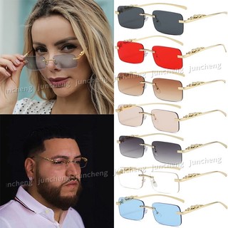 Retro Hàn Quốc Kính Mát Bên Biển Cheetah Trang Trí Kính Mắt Không Khung Chống Tia UV400 Gradient Sắc Thái Cắt Ống Kính Thanh Lịch Bên Ngoài Dành Cho Nữ Nam Không Vành Sắc Thái / Nhiều Màu