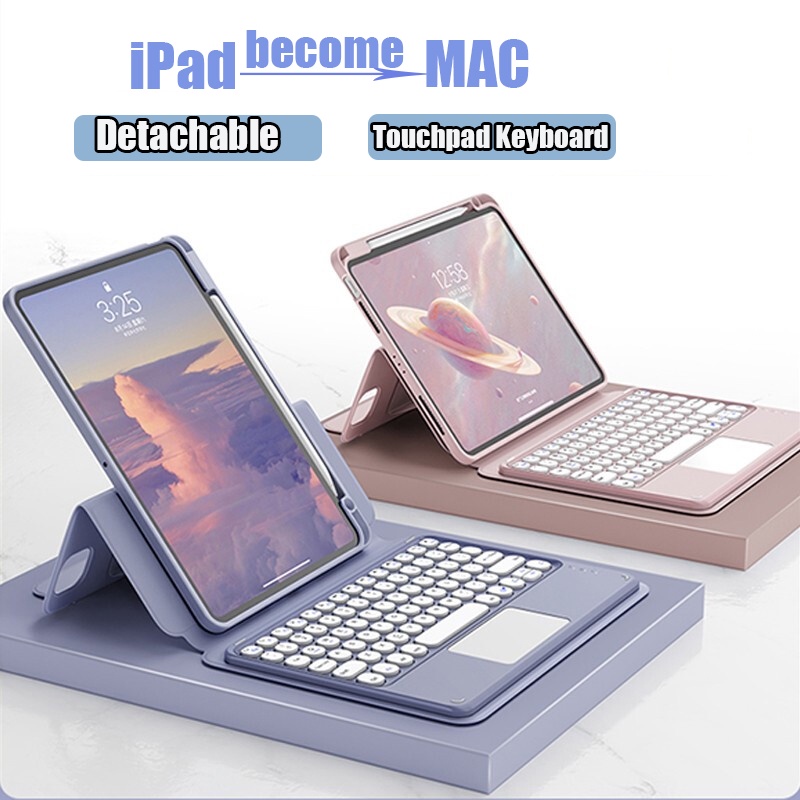 Ốp Máy Tính Bảng Da Trong Suốt Có Bàn Phím Cảm Ứng Xoay Tháo Rời Cho ...