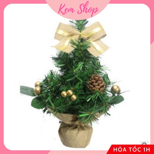 Cây thông Noel mini để bàn trang trí giáng sinh 30cm/40cm/50cm (cây chưa kèm phụ kiện) - Kem Shop K296