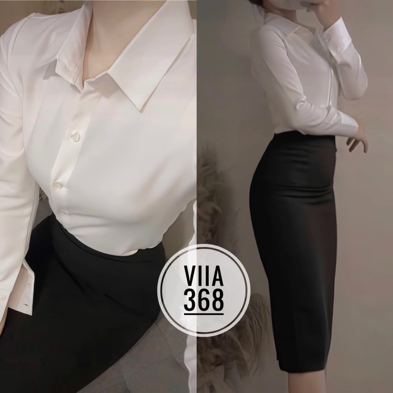 (NEW) Sơ mi Trắng dài tay Chiết eo AN368 VIIA DESIGN