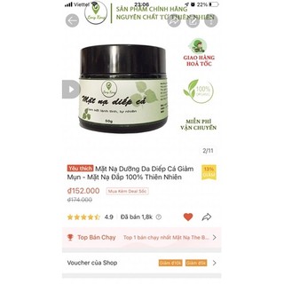 Mặt Nạ Dưỡng Da Diếp Cá LengKengFarm Giảm Mụn - Mặt Nạ Đắp 100% Thiên Nhiênn