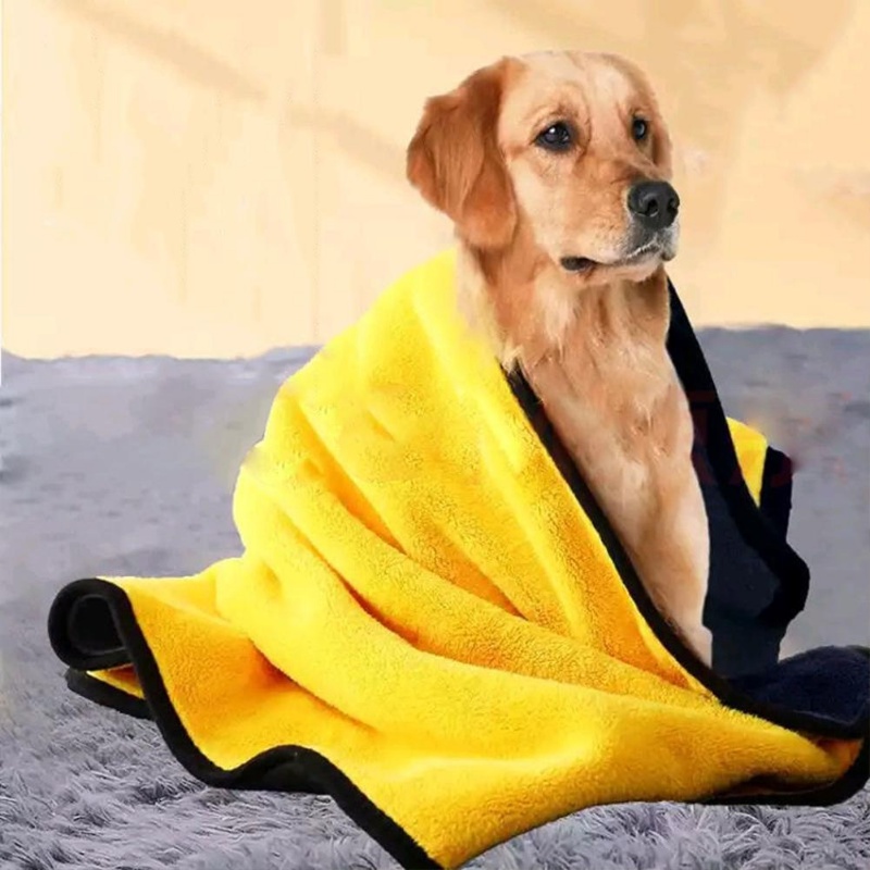 Pet Dog Khăn tắm siêu thấm cho mèo Khăn sợi nhỏ khô nhanh Đồ dùng chải lông thú cưng Áo choàng tắm cho chó con Phụ kiện cho chó lớn