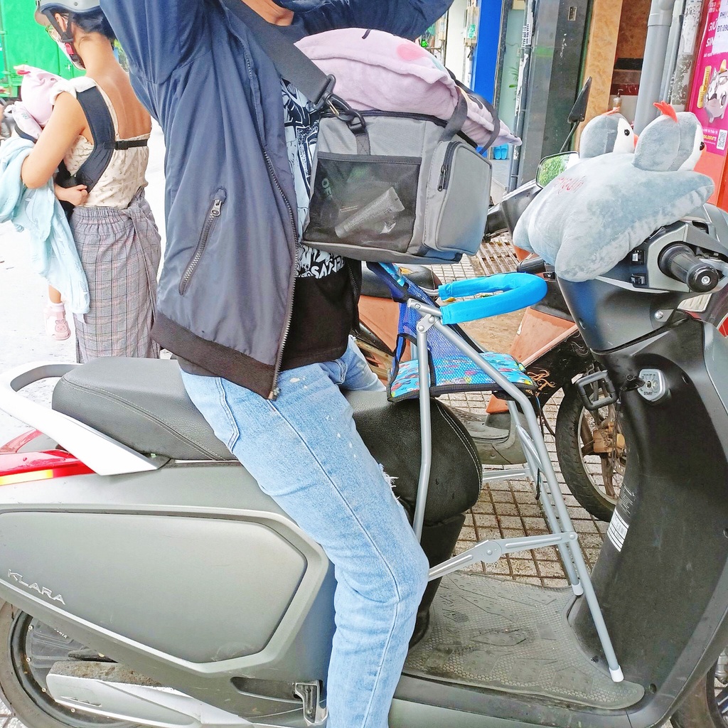 Ghế ngồi xe KLARA cho bé , GHẾ GA XẾP SẮT SƠN TĨNH ĐIỆN GẤP GỌN