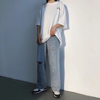 Quần Jeans Ống Rộng Dáng Suông,Thời Trang  Unisex,Quần Bò Baggy From Rộng Nam Nữ, -QJR022-Chất Vải Jeans Dầy Dặn