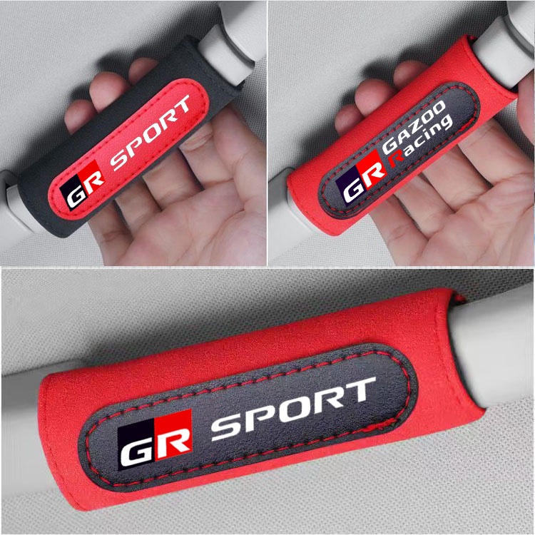 Set 2 Đệm Da Bọc Tay Vịn Xe Hơi Thể Thao Toyota GR Gazoo Racing / GR