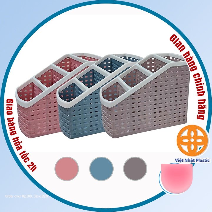 Khay nhựa tiện ích 4 ngăn Việt Nhật (5696), khay 4 ngăn để bàn đựng bút, đồ dùng đa năng hàng Cao Cấp Bền Đẹp -br 01228