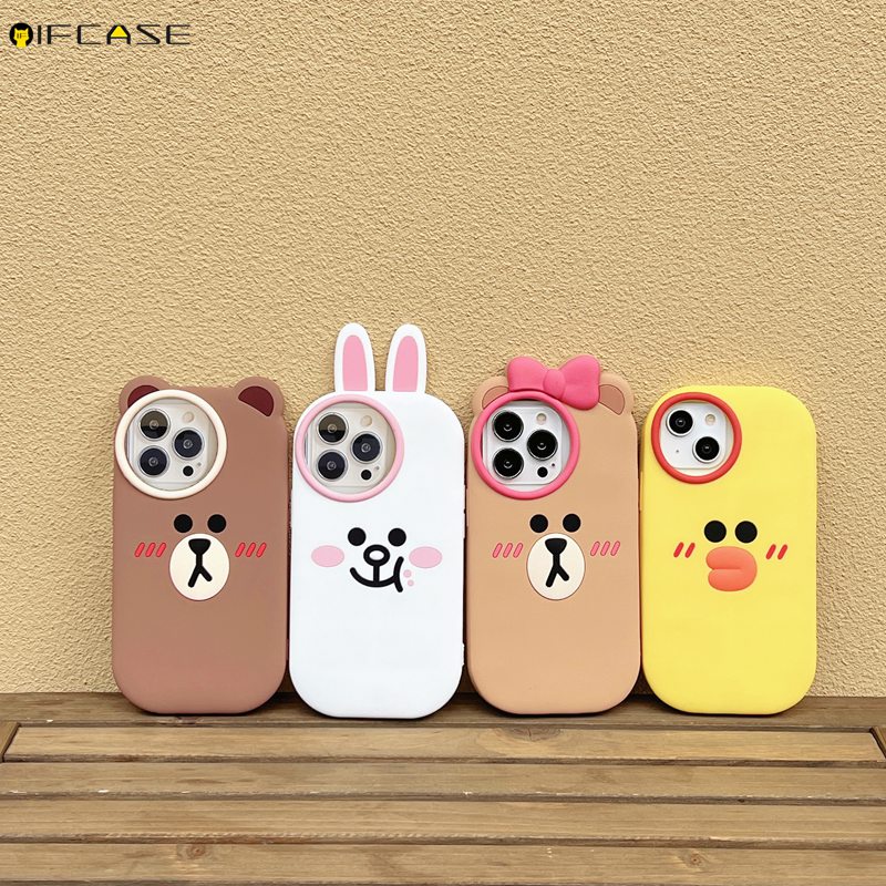 Ốp Điện Thoại Silicone Mềm Chống Sốc In Hình Thú Hoạt Hình Cho iPhone 14 Plus 14 13 12 Pro Max