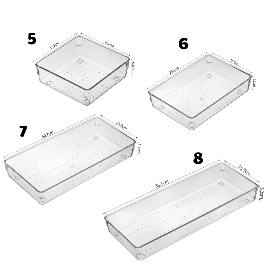 Khay Chia Ngăn Kéo, Khay Trong Suốt Enoda Home Đựng Đồ Tiện Lợi P031