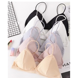 Áo Lót 2 dây không gọng gân tăm mềm mịn CÓ CÀI SAU