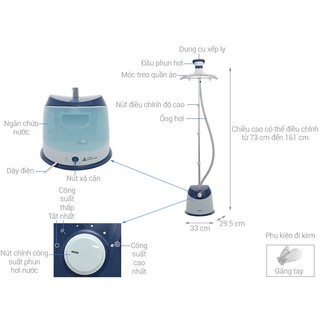 Bàn ủi hơi nước Philips GC514-Công suất 1600W Bình nước 1600ml Mặt đế Silicone Chức năng Ủi hơi nước
