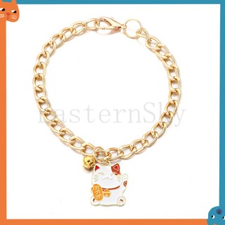 Mèo Thú Cưng Thẻ Dễ Thương Mèo Đen Trắng Vòng Cổ Nhôm Hợp Kim Vòng Cổ Thú Cưng Nhật Bản Mạ Điện Vòng Cổ Vàng Không Phai Màu Đai Hình Chuông Nhỏ