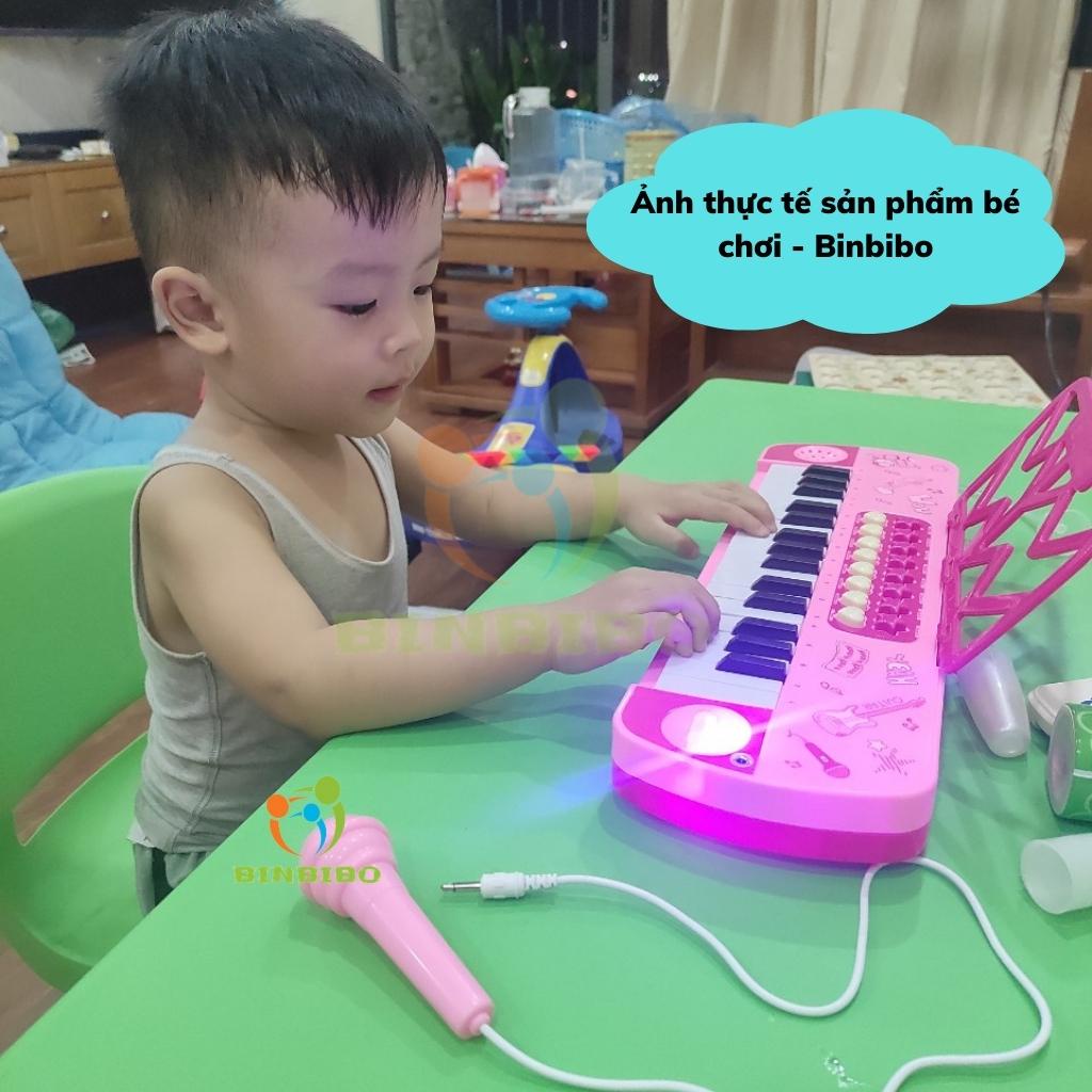 Đàn piano cho bé kèm mic đồ chơi có nhạc Có sẵn 3 pin AA tặng kèm - Binbibo