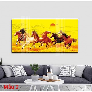 Tranh Treo Tường Dành Cho Người Tuổi Ngọ - Mã Đáo Thành Công - Tranh Tráng Gương Cao Cấp Bo Viền