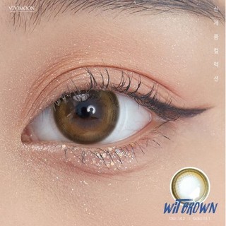 Kính áp tròng VIVIMOON LENS cận nâu rêu tự nhiên cho mắt thở Wit Brown 6 tháng
