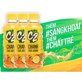 Lốc 6 Chai Trà Xanh C2 Hương Chanh chai 225ml
