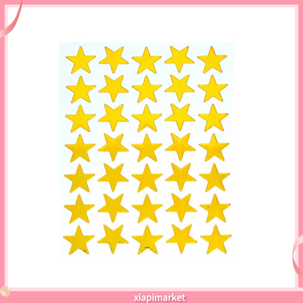 Set 10 Tờ Sticker Hình Ngôi Sao Năm Cánh Xinh Xắn Dùng Trang Trí