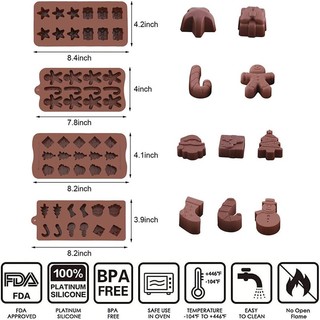 Khuôn Silicone Cây Thông Noel Chuông Giáng Sinh Bông Tuyết Quả Cầu - Khuôn Làm Bánh Fondant Rau Câu Trang Trí