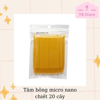 Chiết 20 tăm bông đầu siêu nhỏ micro nano dành cho trang điểm viền mắt, viền môi, tẩy khuyết điểm Maycreate