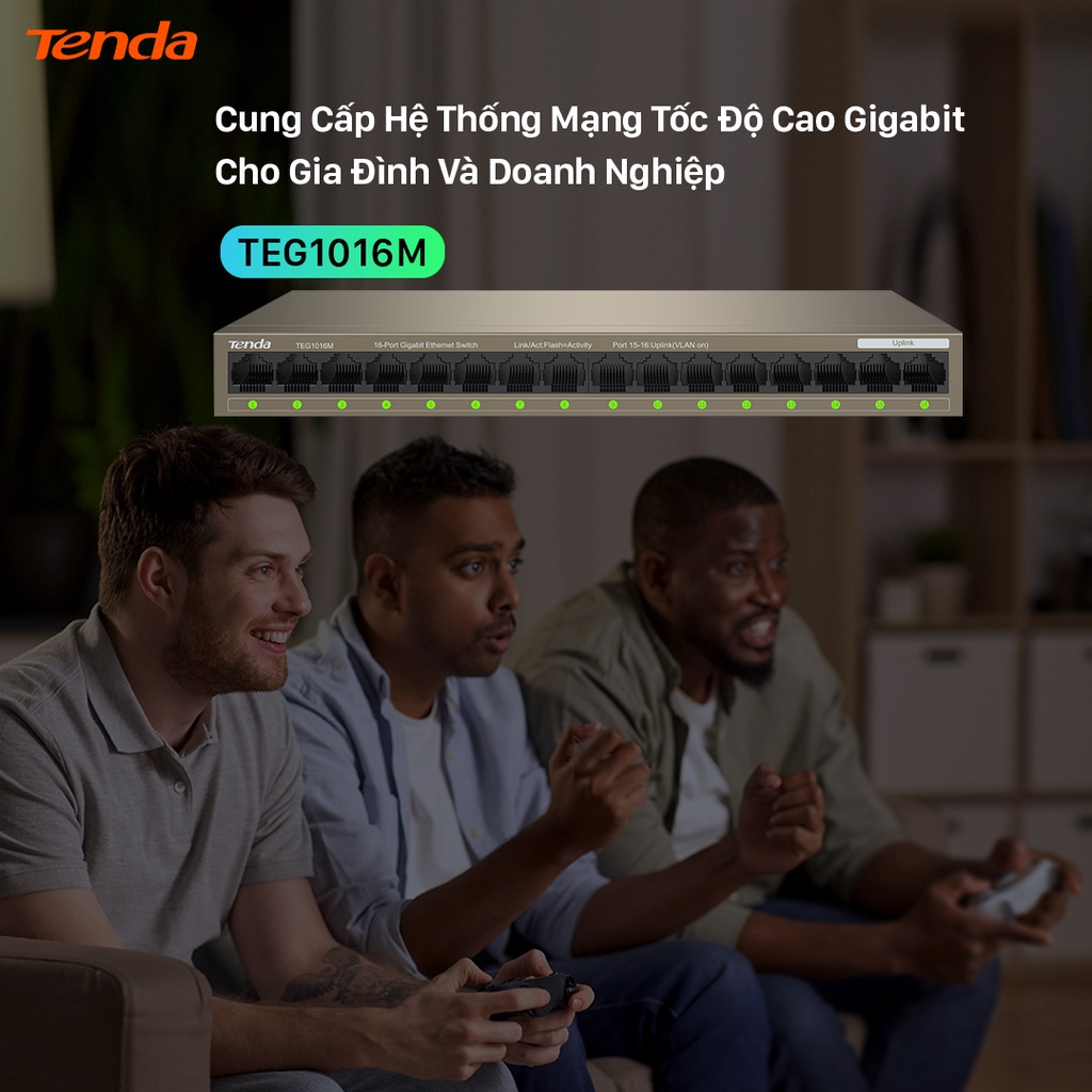 Ảnh Bộ Chia Mạng Switch Để Bàn Tenda TEG1016M 16 Cổng Ethernet 1000Mbps - Hàng Chính Hãng 3