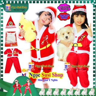 BỘ QUẦN ÁO ÔNG GIÀ NOEL BỘ ĐỒ NOEL CHO BÉ TỪ 1 - 10 TUỔI CHẤT VẢI NỈ - QUẦN ÁO GIÁNG SINH