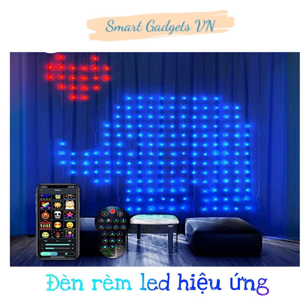 Đèn led rèm mành hiệu ứng 3D nháy theo nhạc vẽ hình theo ý thích ...