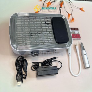 Máy mài móng tay tích điện kèm hút bụi, Máy mài nail 2in1 tích điện 80W 2in1