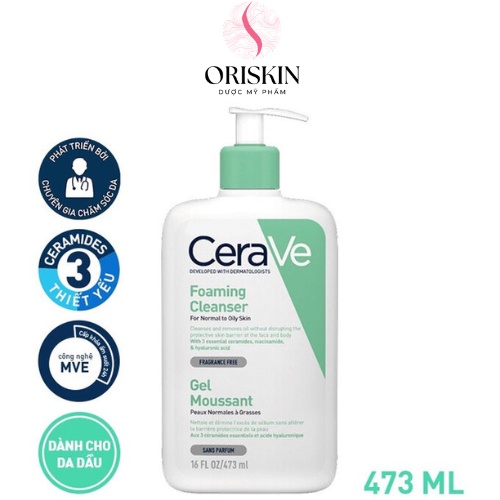 Ảnh CeraVe - Sữa Rửa Mặt Giúp Làm Sạch Sâu Cho Da Dầu CeraVe Foaming Cleanser 2