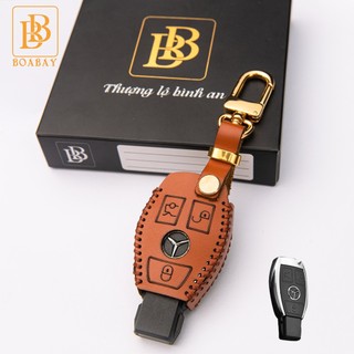 Bao Da Chìa Khóa Ô TÔ MERCEDES Benz khoá nhỏ Da Bò thật hàng cao cấp Bảo hành 2 năm khắc tên và số điện thoại chủ xe
