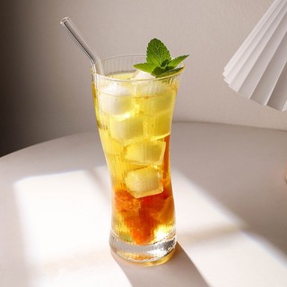 Bộ 6 Ly thuỷ tinh 380ml, Cốc thuỷ tinh sọc cong chữ S chịu nhiệt dùng uống cafe, trà sữa, nước ép