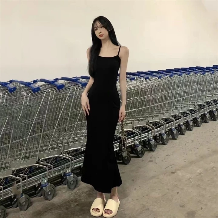Đầm Body Nữ Dáng Dài Đuôi Cá Len Tăm, Váy ôm body sexy Hai Dây 3 Màu tôn dáng cực đỉnh( có bigsize) – 7