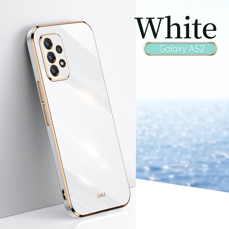 Ốp Điện Thoại Viền Thẳng 6D Mạ Điện Chống Sốc Bảo Vệ Camera Cho Samsung A12 A11 A52 A72 A13 A23 A33 A53 A73 5G A04S A52S