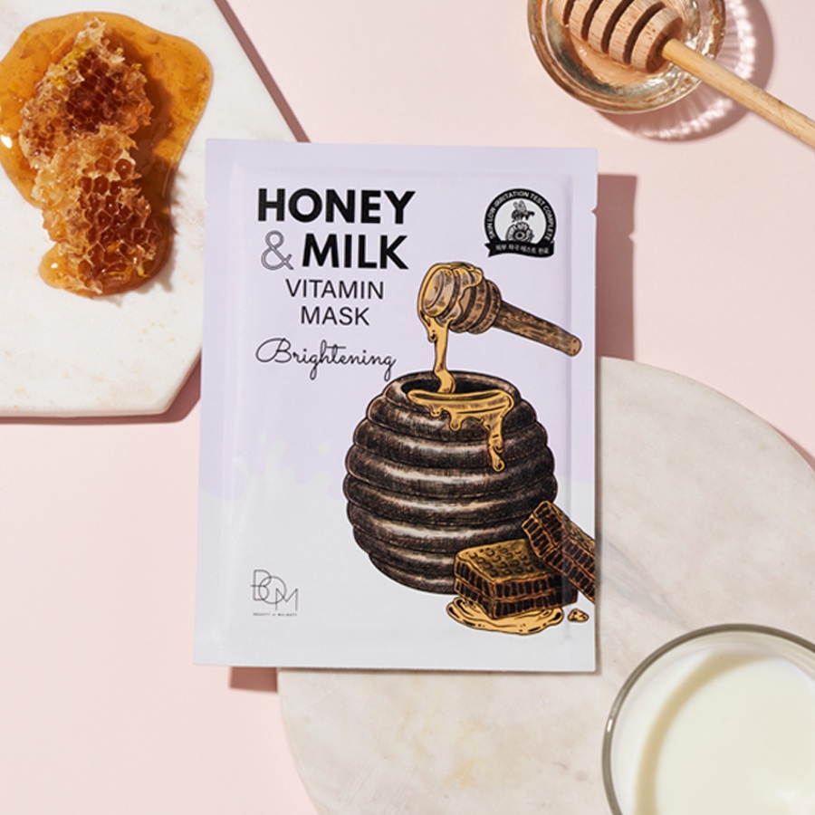 Ảnh Mặt Nạ Làm Sáng Da BOM Honey & Milk Brightening Vitamin Mask 25g 4