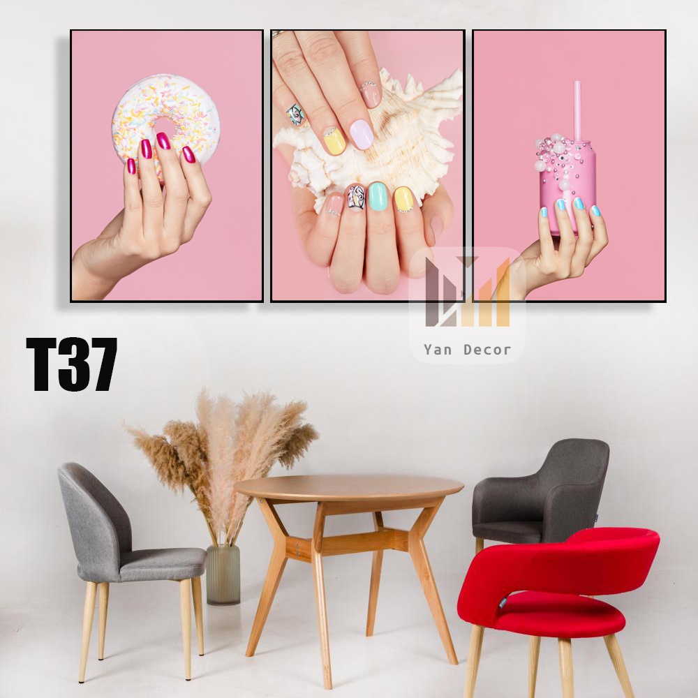 Bộ 3 bức tranh trang trí tiệm nail CHỌN KHUNG | Shopee Việt Nam