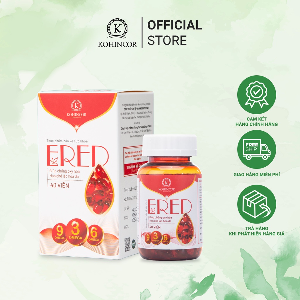 Ảnh Vitamin E đỏ ERED Kohinoor (40 viên) 4