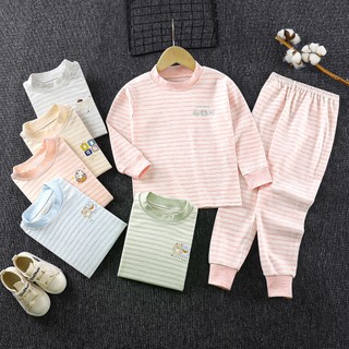0-18Y Teen Bộ Đồ Ngủ Trẻ Em Hai Mảnh Cotton Nhiều Màu Sọc Giữ Ấm Đồ Ngủ Mùa Thu
