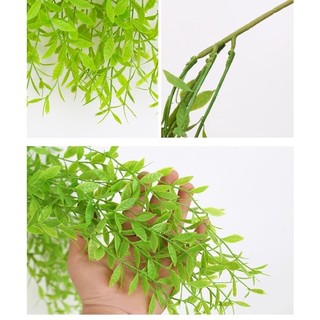 Bụi rủ lá leo decor 5 nhánh nhựa pvc bền đẹp( Cúc tần ấn độ, vảy ốc, thường xuân)-Cây lá giả